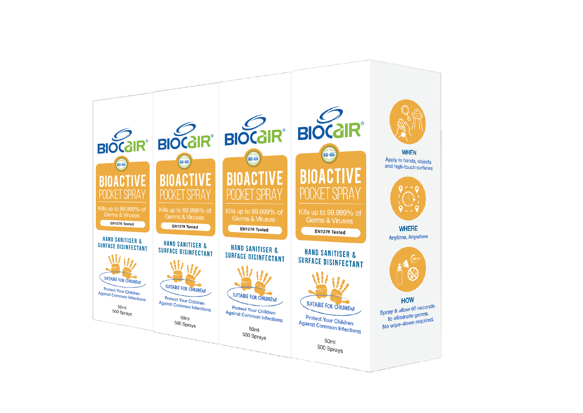 BioCair BioActive Pocket Spray - 4 packs